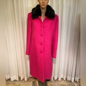 kate spade Pink Pea Coat with Black Collar